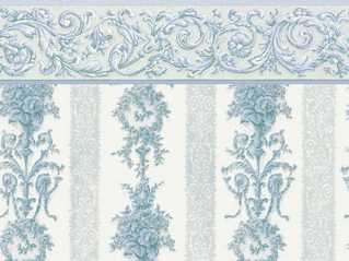 Dollhouse Miniature Wallpaper, Symphony Stripe, Blue